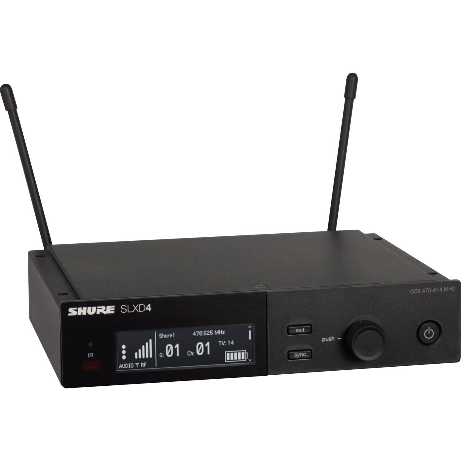 Безжична система Shure SLXD14E/153B-H56 (518-562 MHz) бодипак, приемник и хедсет за ухо - черно