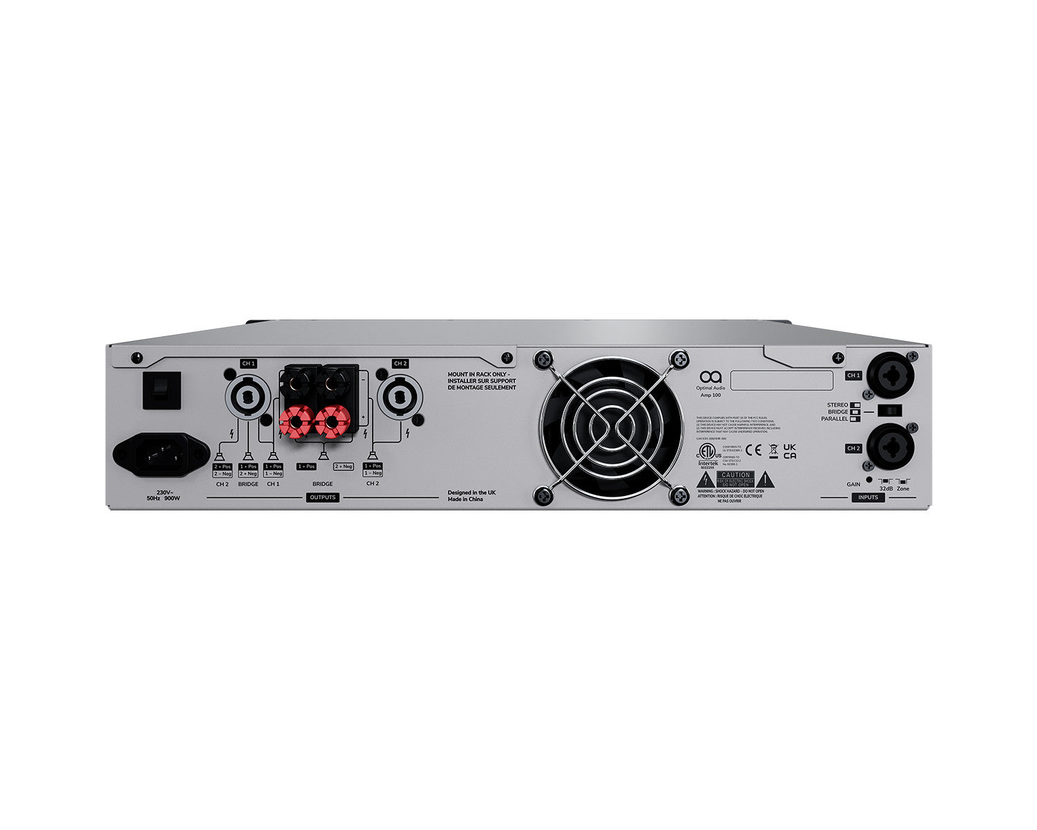 Power amplifier Optimal Audio AMP100 - 2x350W (4Ω) 2x250W (8Ω)
