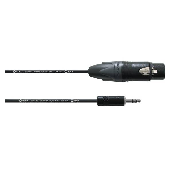 Кабел CORDIAL CPM FW-UNB Небалансиран 3.5mm стерео (м) към XLR (ж) - 3м