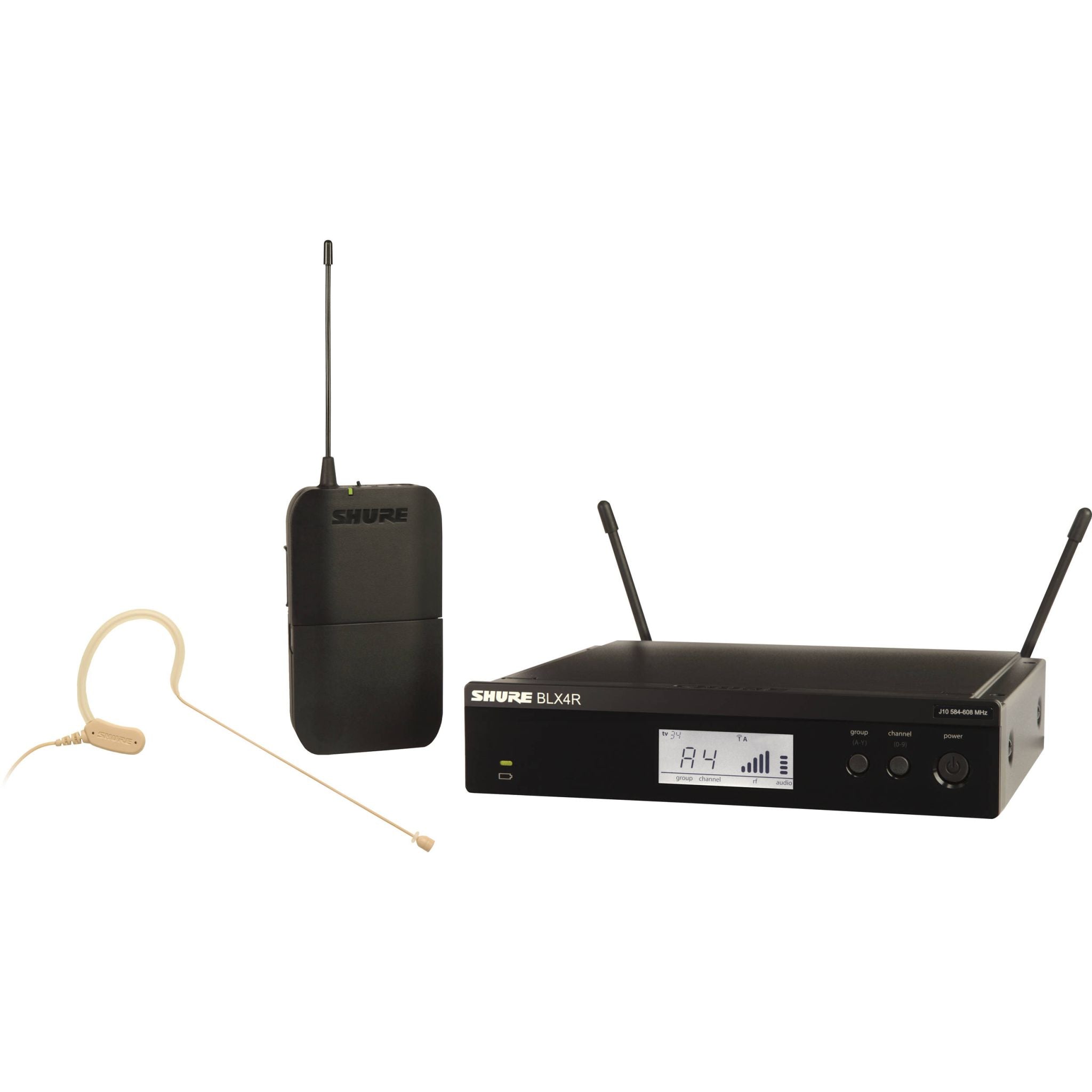 Shure BLX14RE/MX53-H8E (518 - 542 MHz) Wireless Rack-mount Presenter System with earset microphone