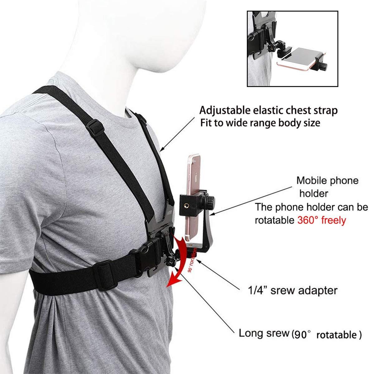 Комплект за гръдно монтиране K&F Concept's Phone Chest Strap Mount - екшън камера