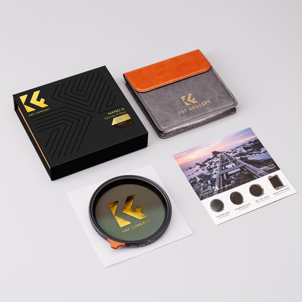 K&F Concept 77 мм променлив ND филтър ND8-ND128 (3-7 стопа)