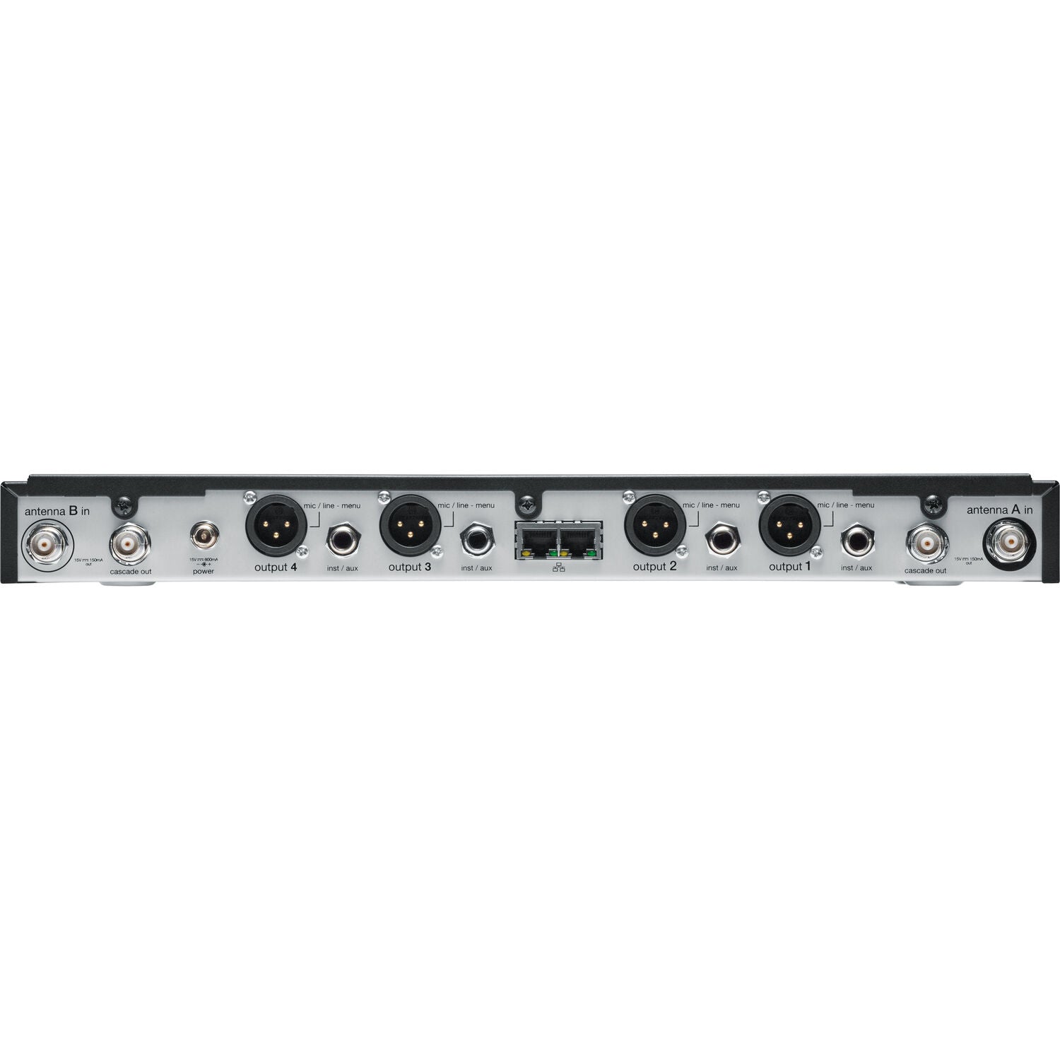 Четири канален безжичен приемник Shure SLXD4Q+/G65 470 до 606 MHz - с Dante