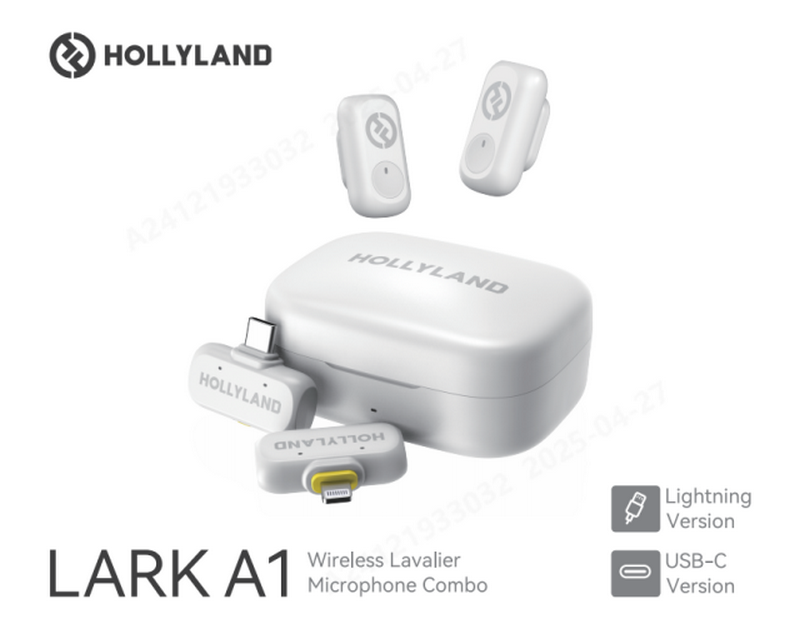 Безжични микрофони Hollyland LARK A1 Duo Комбо-Слонова кост