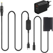 PD USB-C Cable AC8 and BLK22 Dummy Battery Coupler for Panasonic Lumix S5 DC-S5 DC-S5K