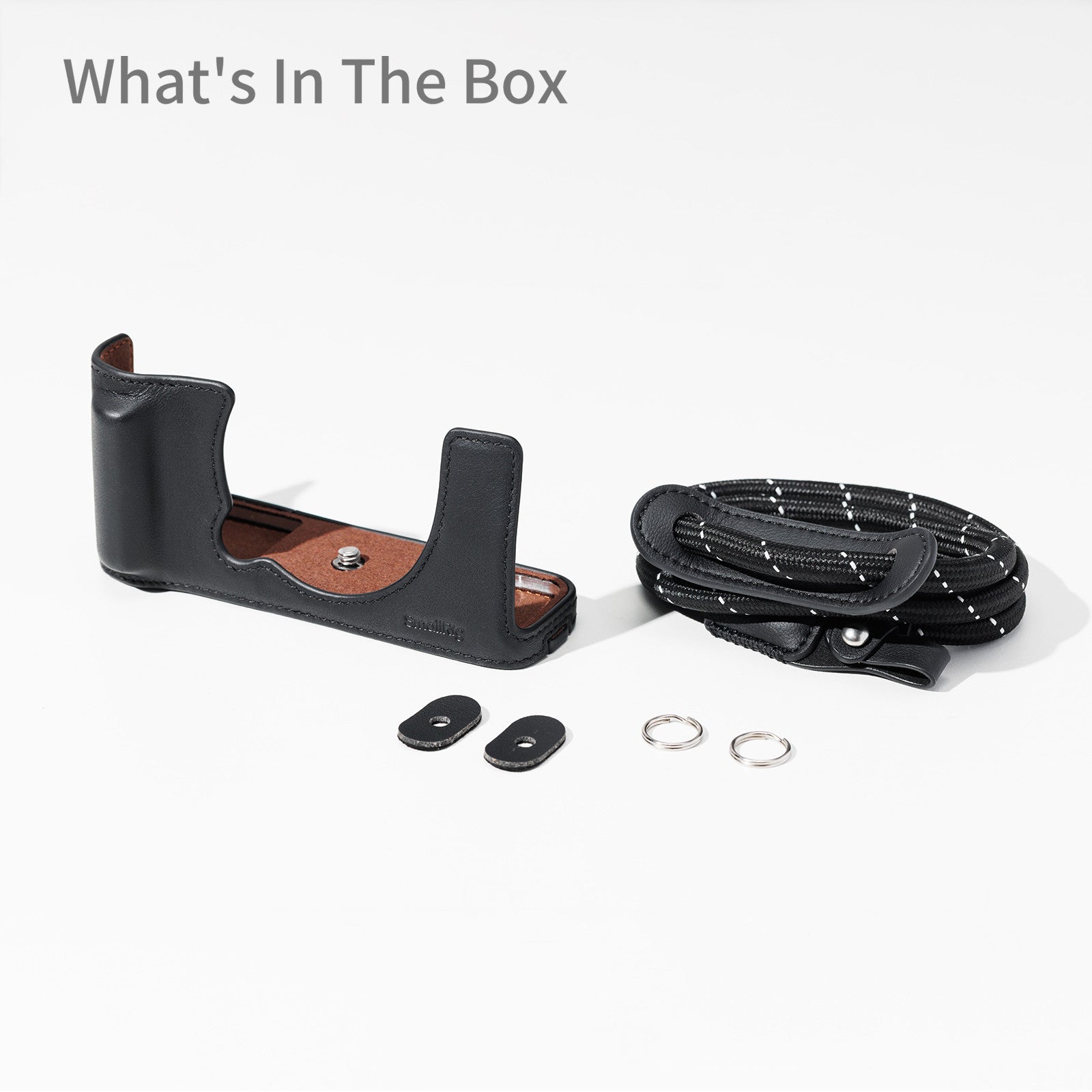 Полуклетка с ремък от кожа SmallRig за камера FUJIFILM X-E5 черна