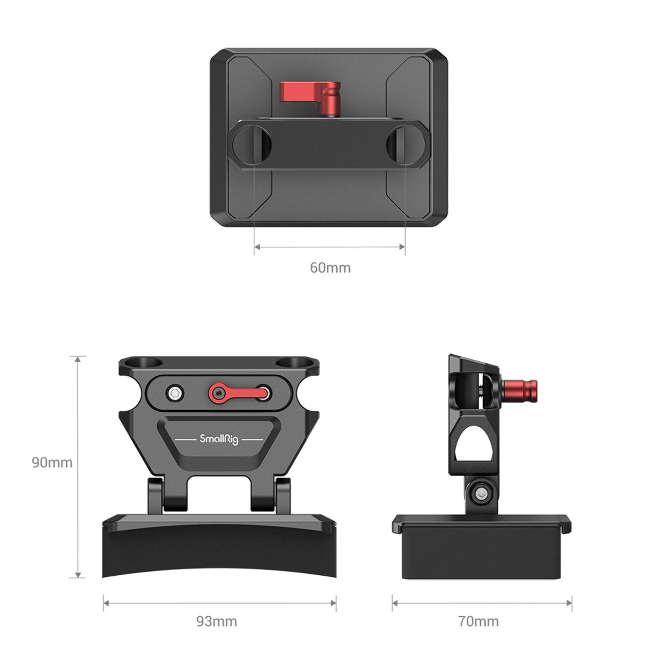 Лека гръдна подложка SmallRig с двойна клампа за тръби