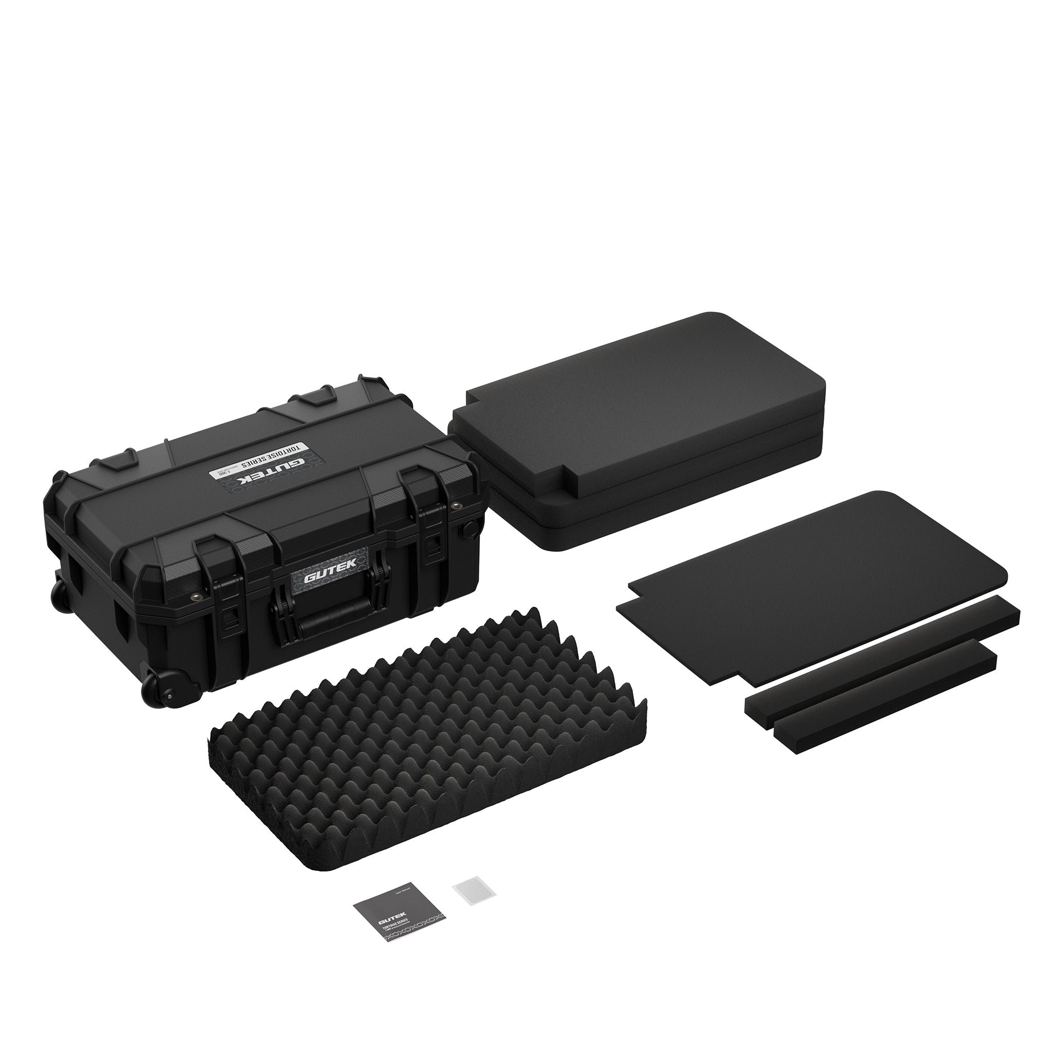 Твърд куфар с колелца GUTEK Tortoise T-300 Black - IP67