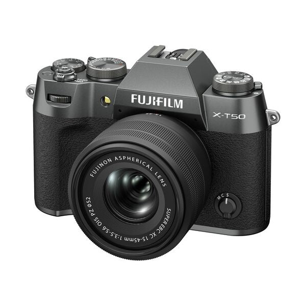 FUJIFILM X-T50 Mirrorless Camera with 15-45mm f/3.5-5.6 Lens Charcoal Silver