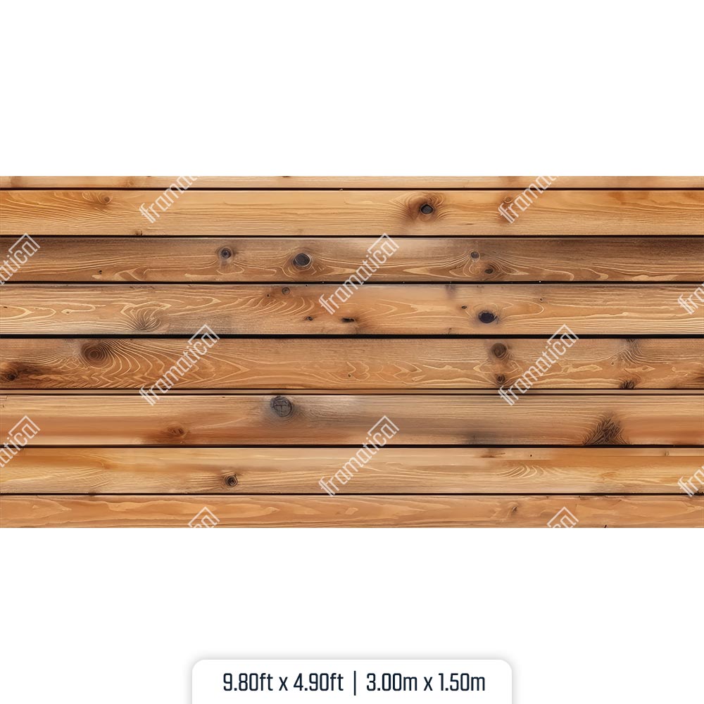 Natural Knotty Pine Horizontal Plank Mat Floor - 3.00m x 1.50m