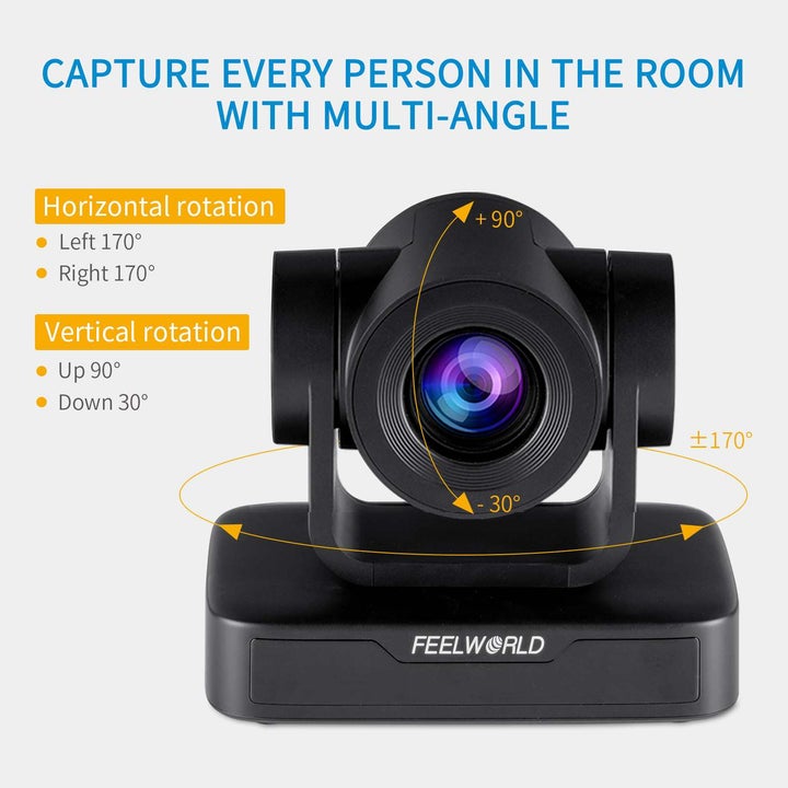 FEELWORLD 1080p USB 2.0 PTZ Camera With 10x Optical Zoom
