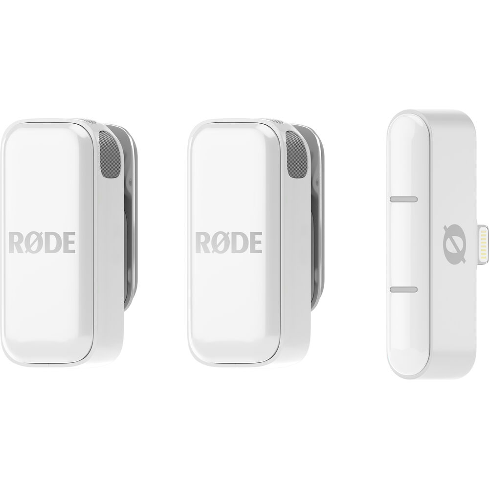 Комплект безжични брошки Rode Wireless Micro - 2бр. предавател и  двуканален приемник - Lightning - Бяло
