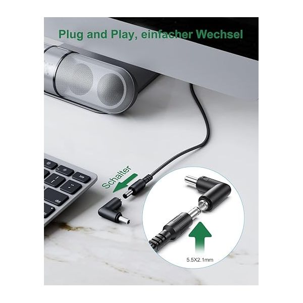 Bouge 5 V USB Cable to DC 5.5 x 2.1 mm Barrel Plug 10 in 1 Plug
