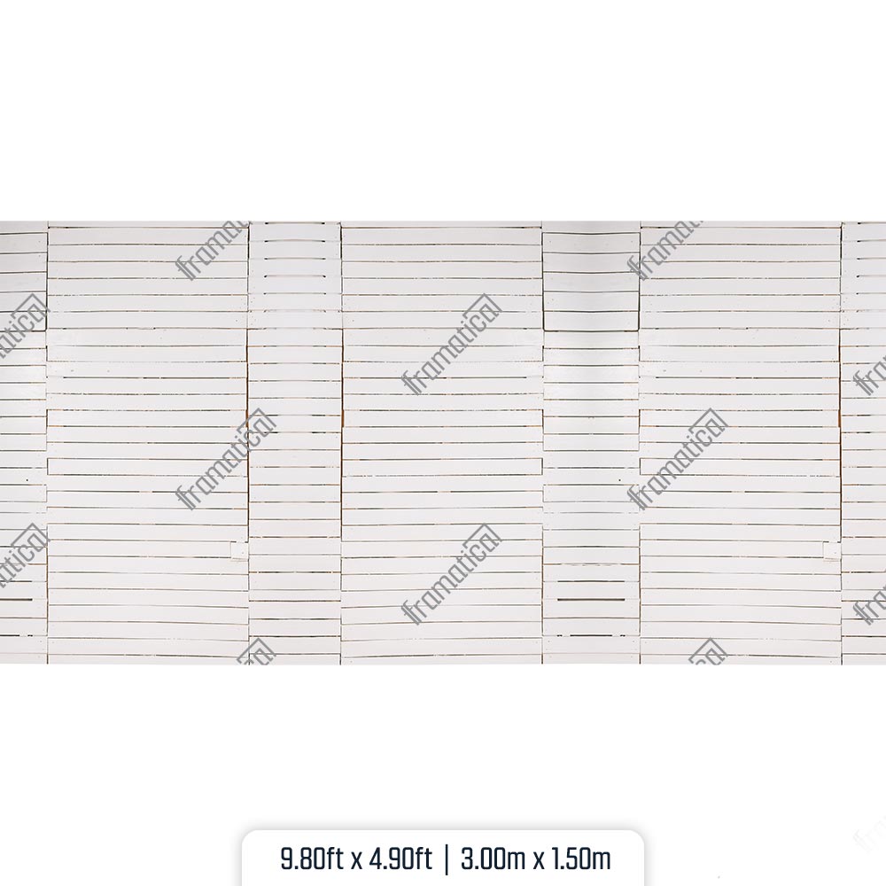 White Coastal Wood Boardwalk Mat Floor - 3.00m x 1.50m