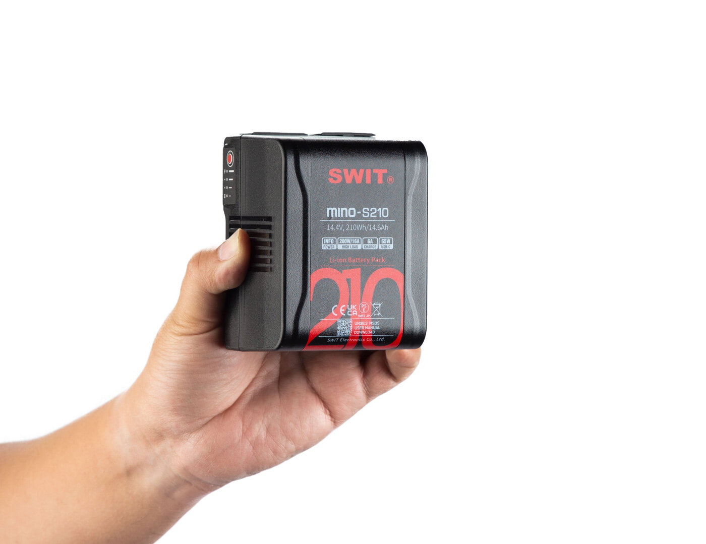 Мини V-Lock Батерия Swit Mino-S210 210Wh - USB-C, USB-A, D-tap - за камери като RED V-Raptor