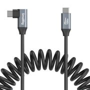 SmallRig USB-C (прав към ъглов) навит на спирала кабел за данни (60 см)