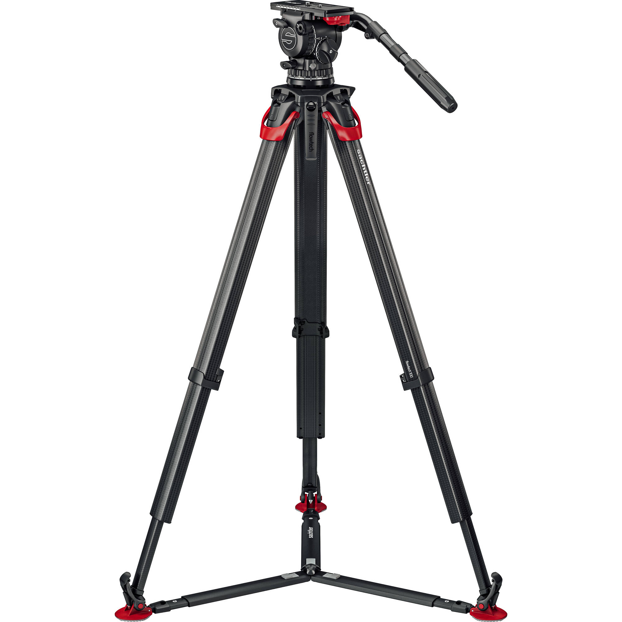 Видео статив комплект Sachtler System aktiv14T flowtech100 GS карбонов със система за бързо разпъване