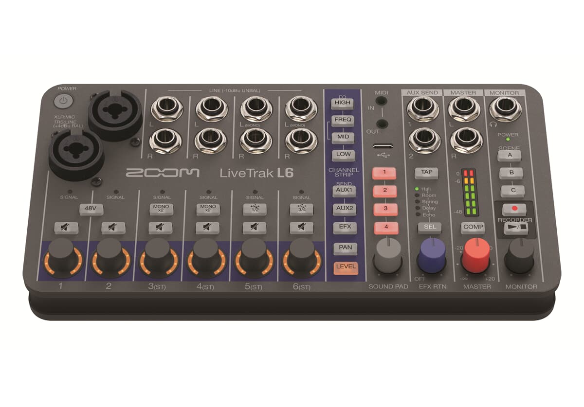 10 канален смесителен пулт с ефекти Zoom L-6 Livetrak - Digital Mixer and Recorder