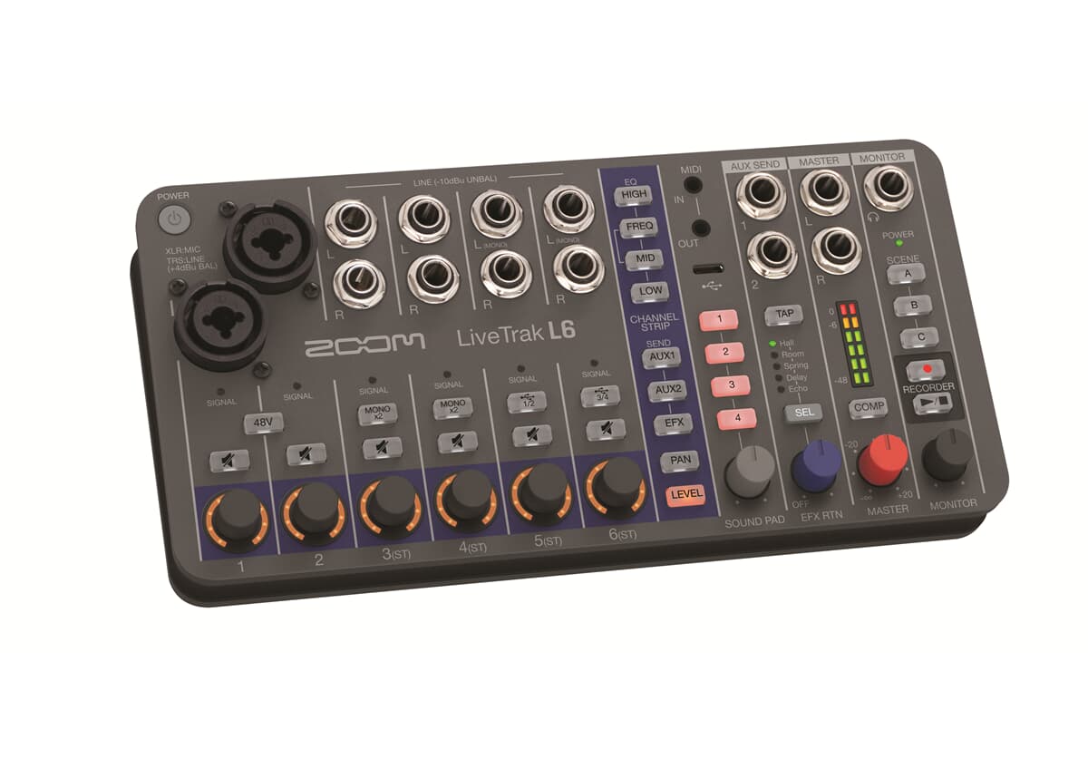 10 канален смесителен пулт с ефекти Zoom L-6 Livetrak - Digital Mixer and Recorder