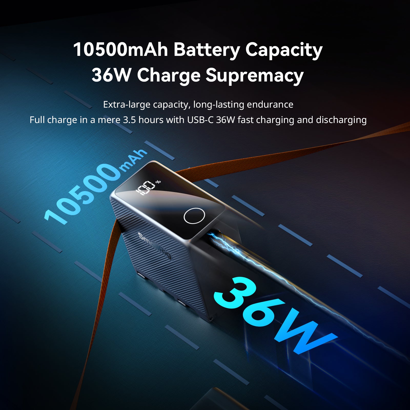 Батерия SmallRig NP-F970 с USB-C 10500mAh/76.65wh Оранжева