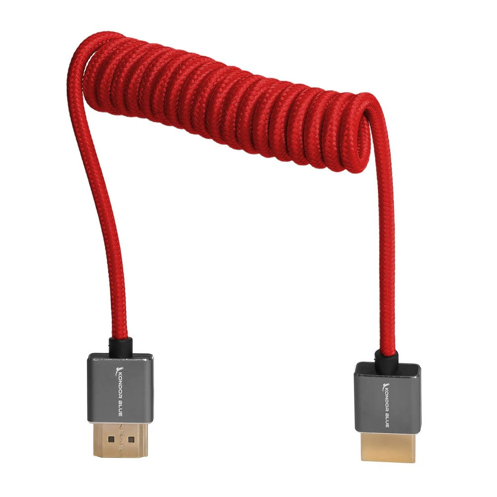 Kondor Blue Full HDMI Cable for On-Camera Monitors 12in-24in Braided Coiled (red)