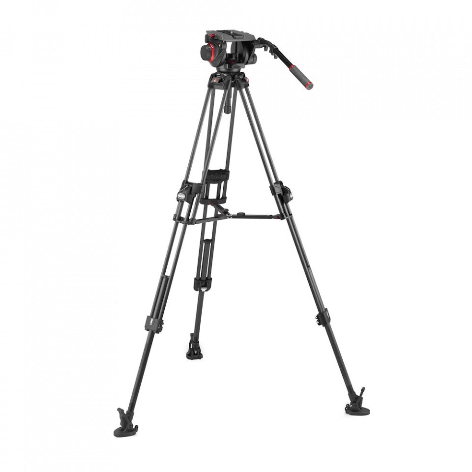 Видео статив кит Manfrotto с глава 509 FAST и двойни бързо разпъващи карбонови крака 645 - среден паяк