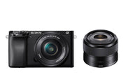 Sony A6100 Black Camera + Sony E PZ 16-50mm f3.5-5.6 OSS II Lens + Sony E 35mm F1.8 OSS