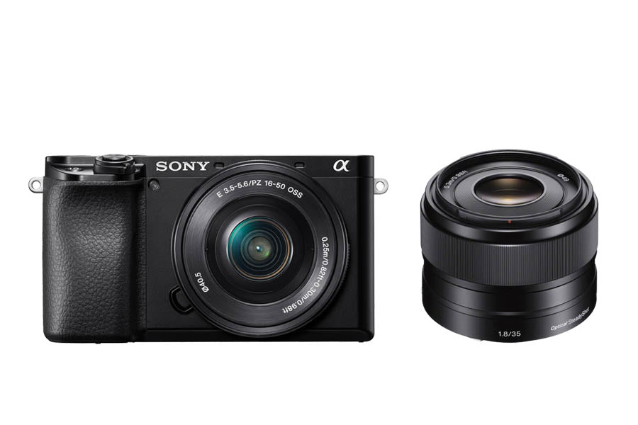 Sony A6100 Black Camera + Sony E PZ 16-50mm f3.5-5.6 OSS II Lens + Sony E 35mm F1.8 OSS