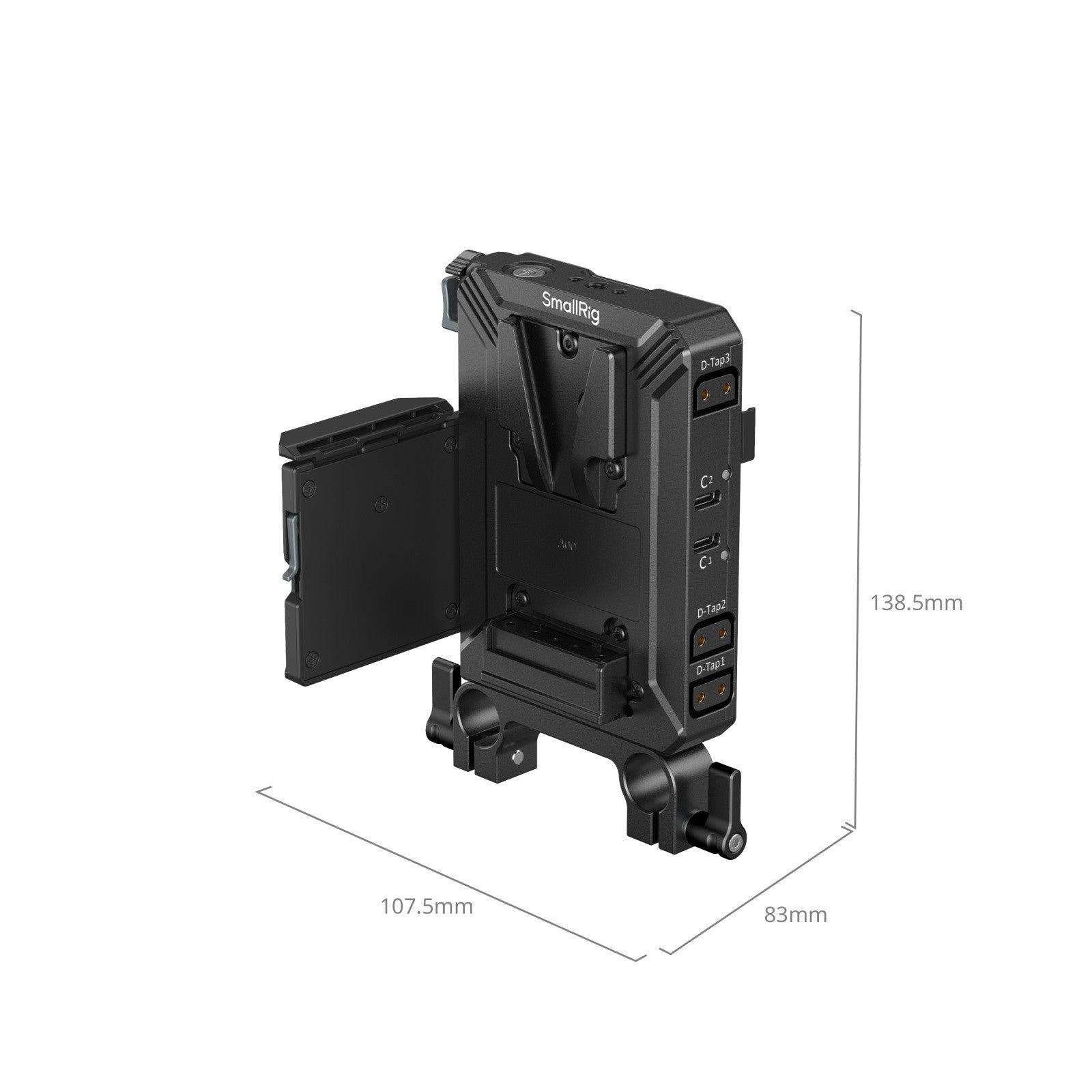 Адаптерна плоча за V-lock батерия SmallRig с двойна 15 мм скоба за тръби 5226