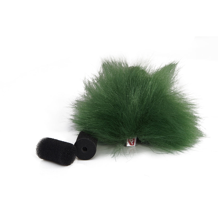 Ветробран плюшен Rycote за брошки - зелен