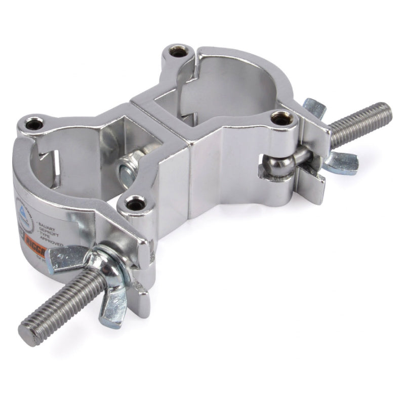 Riggatec double clamp, silver up to 50 kg, 32 - 35 mm pipe