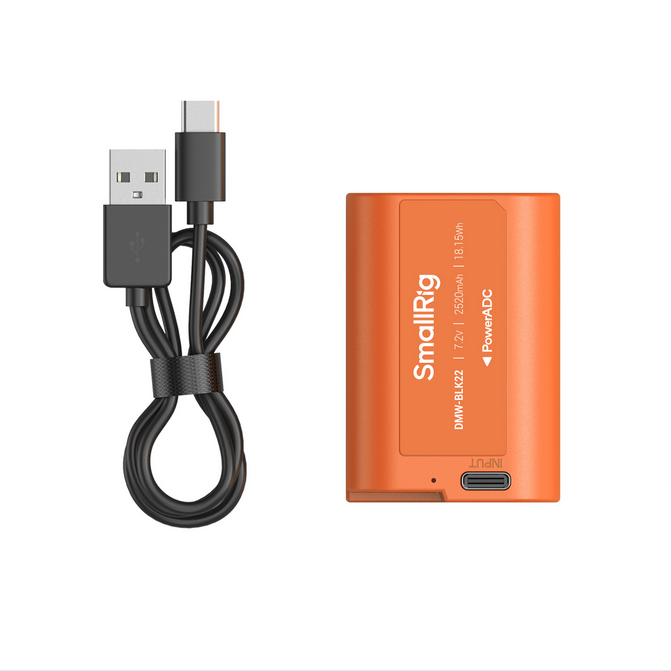 SmallRig еквивалент на DMW-BLK22 USB-C акумулаторна батерия за фотоапарат (Оранжев) 4979