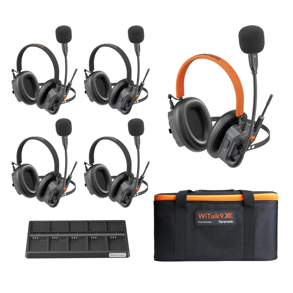 Интерком с 5 Helmet style (1 мастър) слушалки Saramonic Witalk9X - Full Duplex