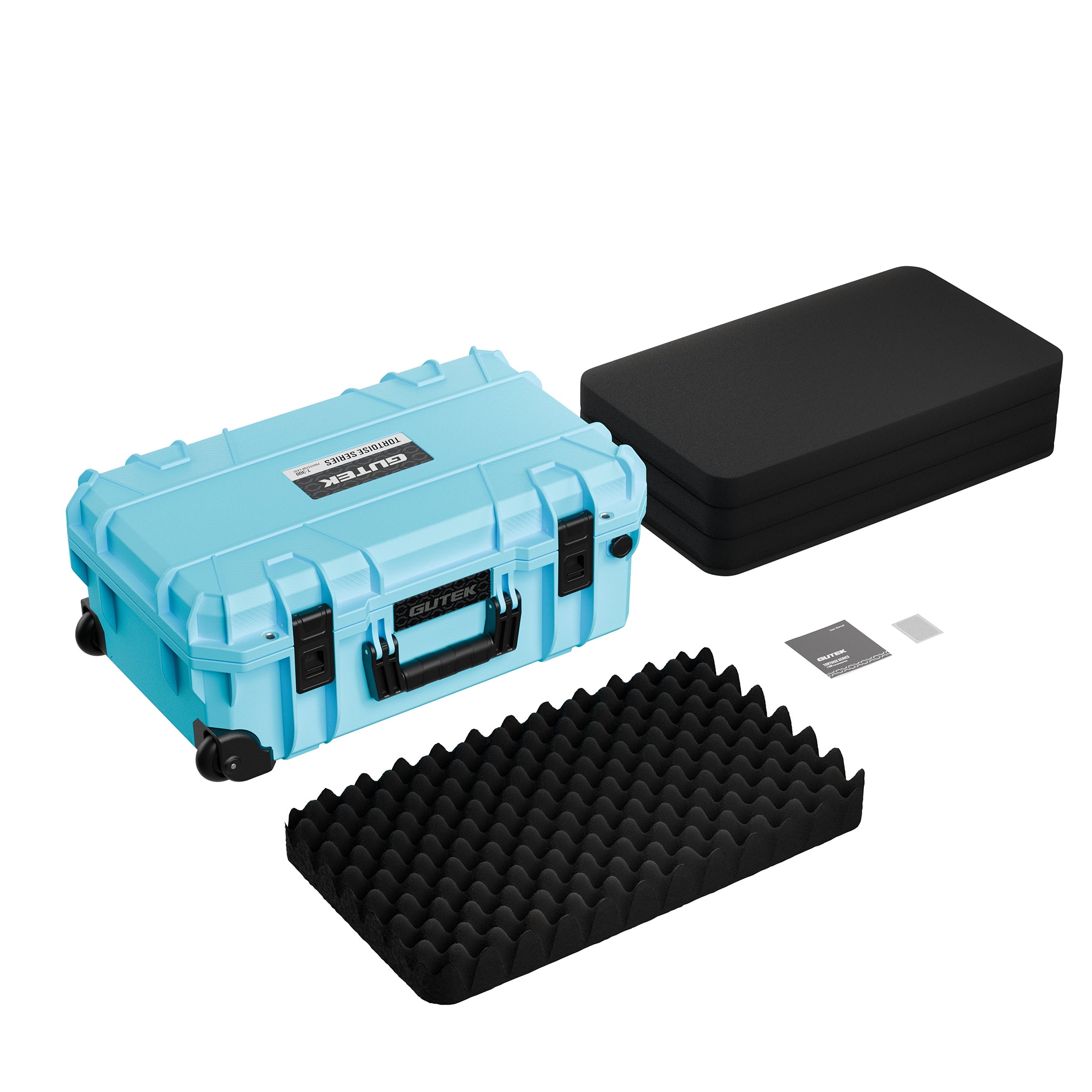 Твърд куфар с колелца GUTEK Tortoise T-300 Azure Blue - IP67