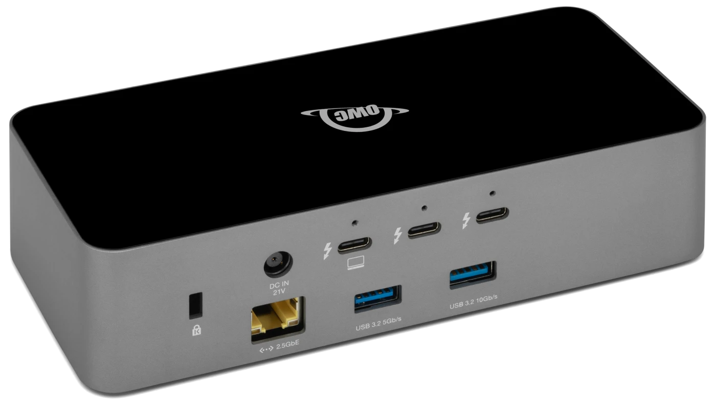 OWC 11-Port Thunderbolt 5 Dock, 2.5GB Net (4xTB5/3x USB A/1xEth/1xAudio/2xSD reader)