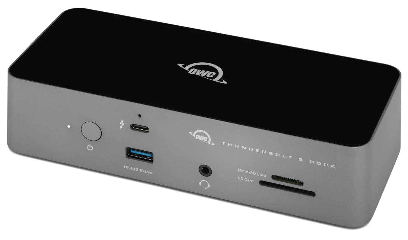 OWC 11-Port Thunderbolt 5 Dock, 2.5GB Net (4xTB5/3x USB A/1xEth/1xAudio/2xSD reader)