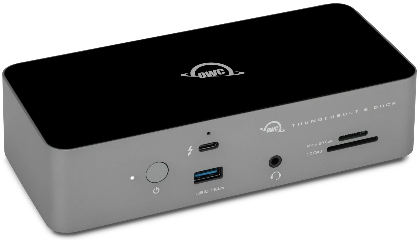 OWC 11-Port Thunderbolt 5 Dock, 2.5GB Net (4xTB5/3x USB A/1xEth/1xAudio/2xSD reader)