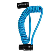 Kondor Blue 12-24in Coiled Low Profile Right Angle XLR Cable