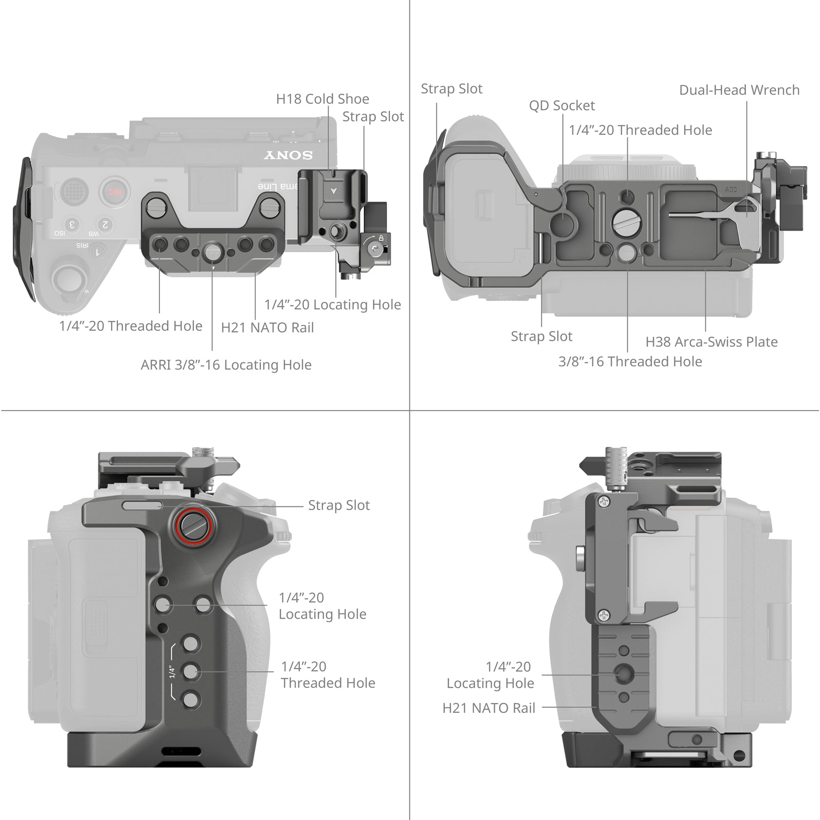 Клетка SmallRig с бързо освобождаване HawkLock Kit за Sony FX3 / FX30