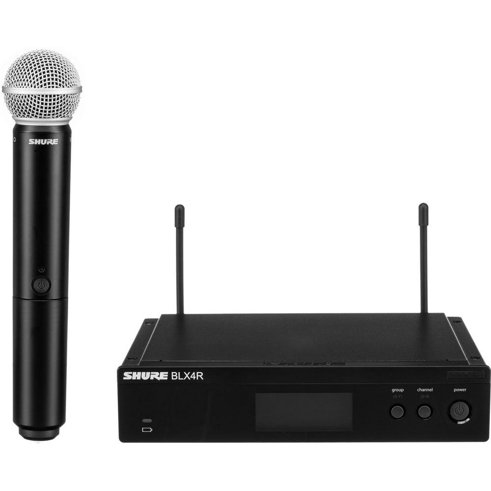 Безжична система Shure BLX24R/SM58-K14 (614-638MHz) с ръчен микрофон и капсула SM58-кардиод