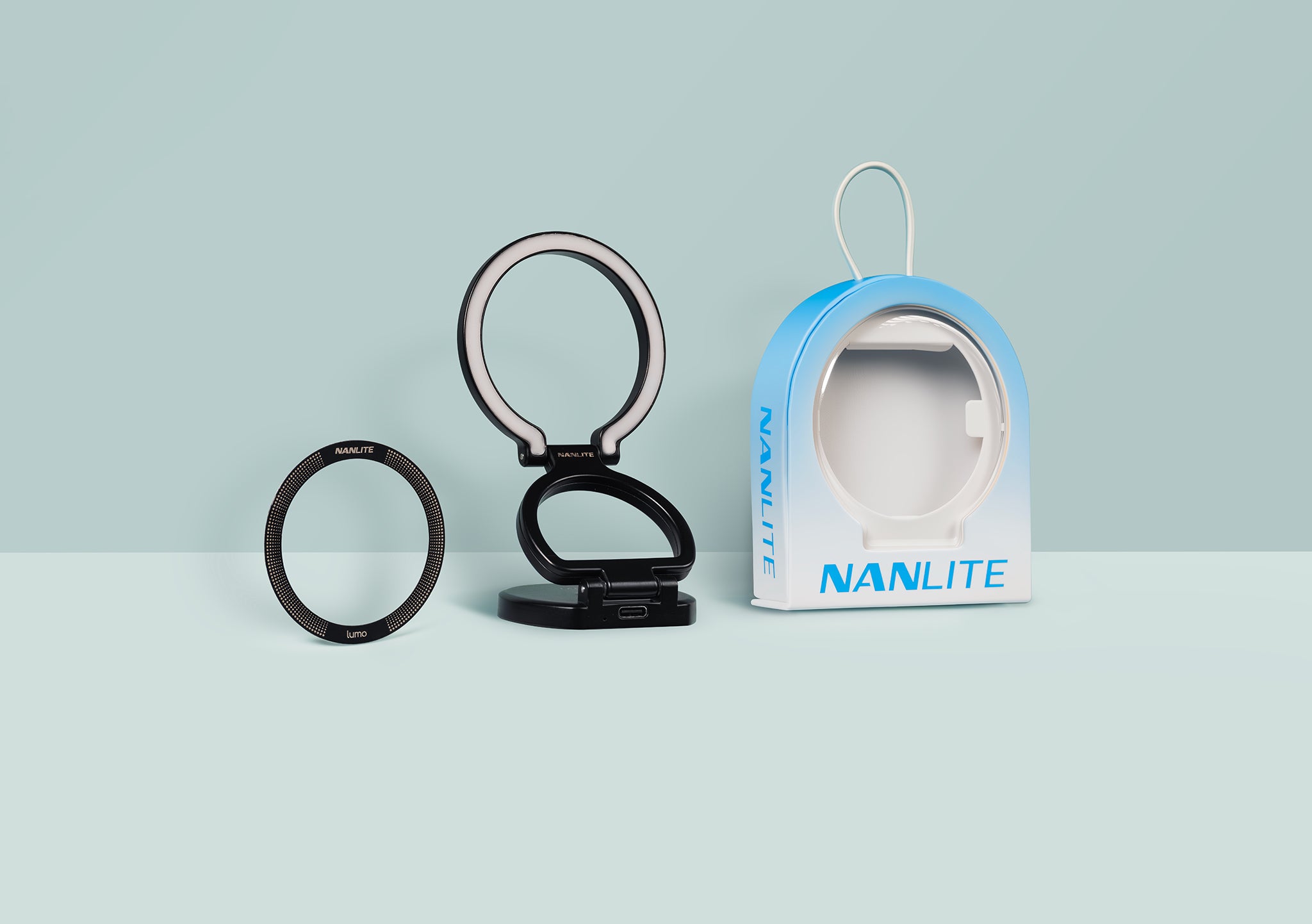 Мини диоден ринг за телефон NANLITE Lumo (MagSafe Compatible) (Polar Black)