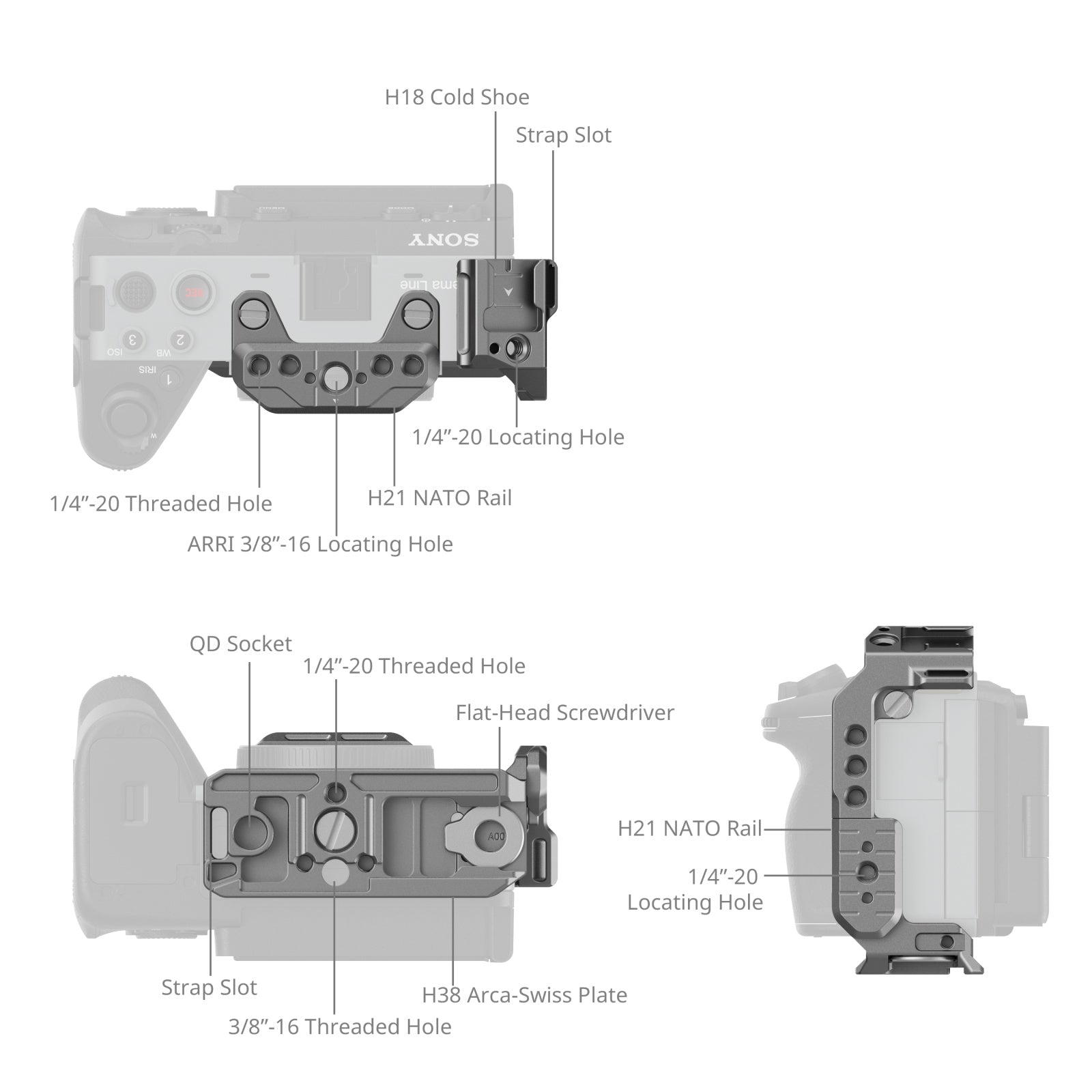 Клетка SmallRig с бързо освобождаване HawkLock за Sony FX3 / FX30