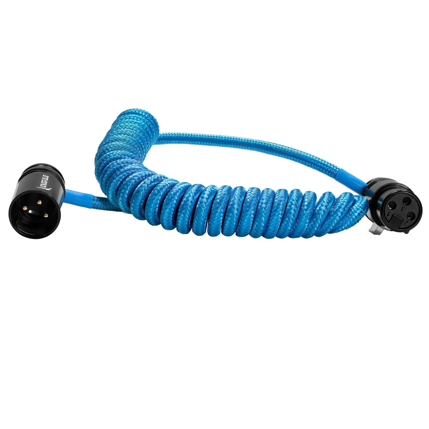Kondor Blue 12-24in Coiled Low Profile Right Angle XLR Cable