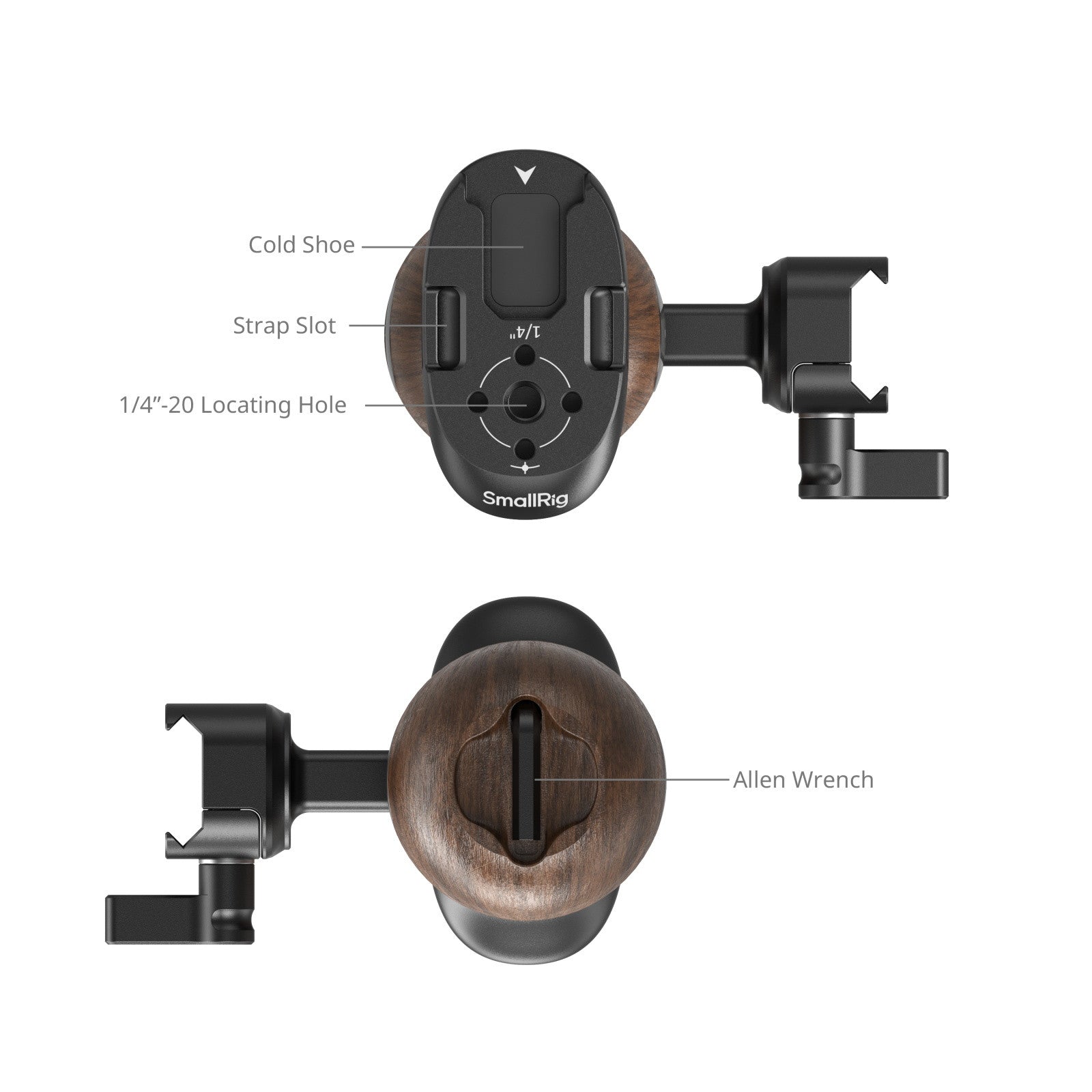 Дървена странична ръкохватка с NATO SmallRig 5239