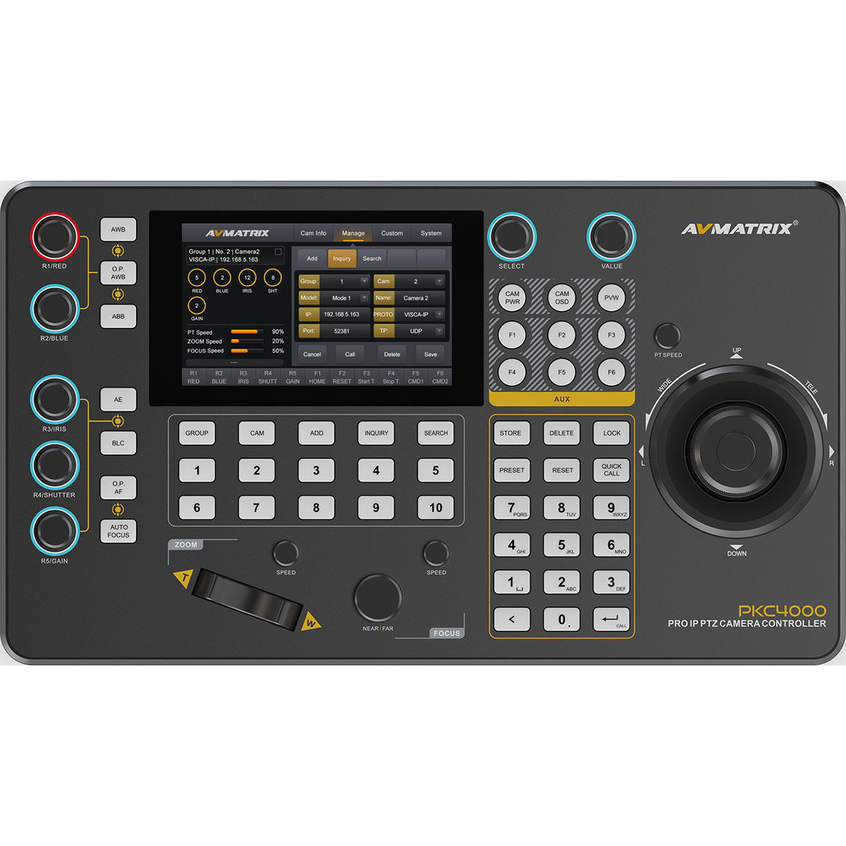 PKC4000 Професионален джойстик за управление на IP и серийни PTZ камери AVMATRIX
