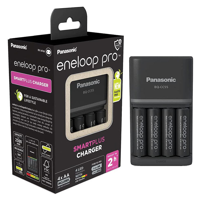 Заряден комплект Panasonic Eneloop Pro Smart & Quick + 4 x AA 2500 mAh