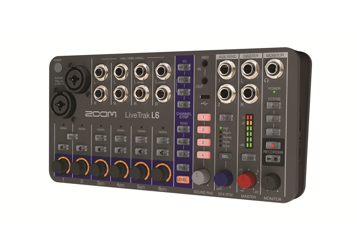 10 канален смесителен пулт с ефекти Zoom L-6 Livetrak - Digital Mixer and Recorder