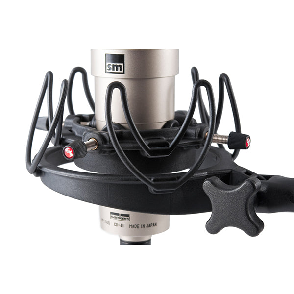 Rycote InVision USM for microphones weighing up to 750 grammes & between 18mm and 55mm in diameter.