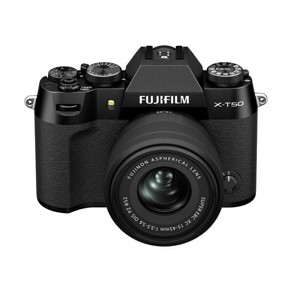 FUJIFILM X-T50 Mirrorless Camera with 15-45mm f/3.5-5.6 Lens Black