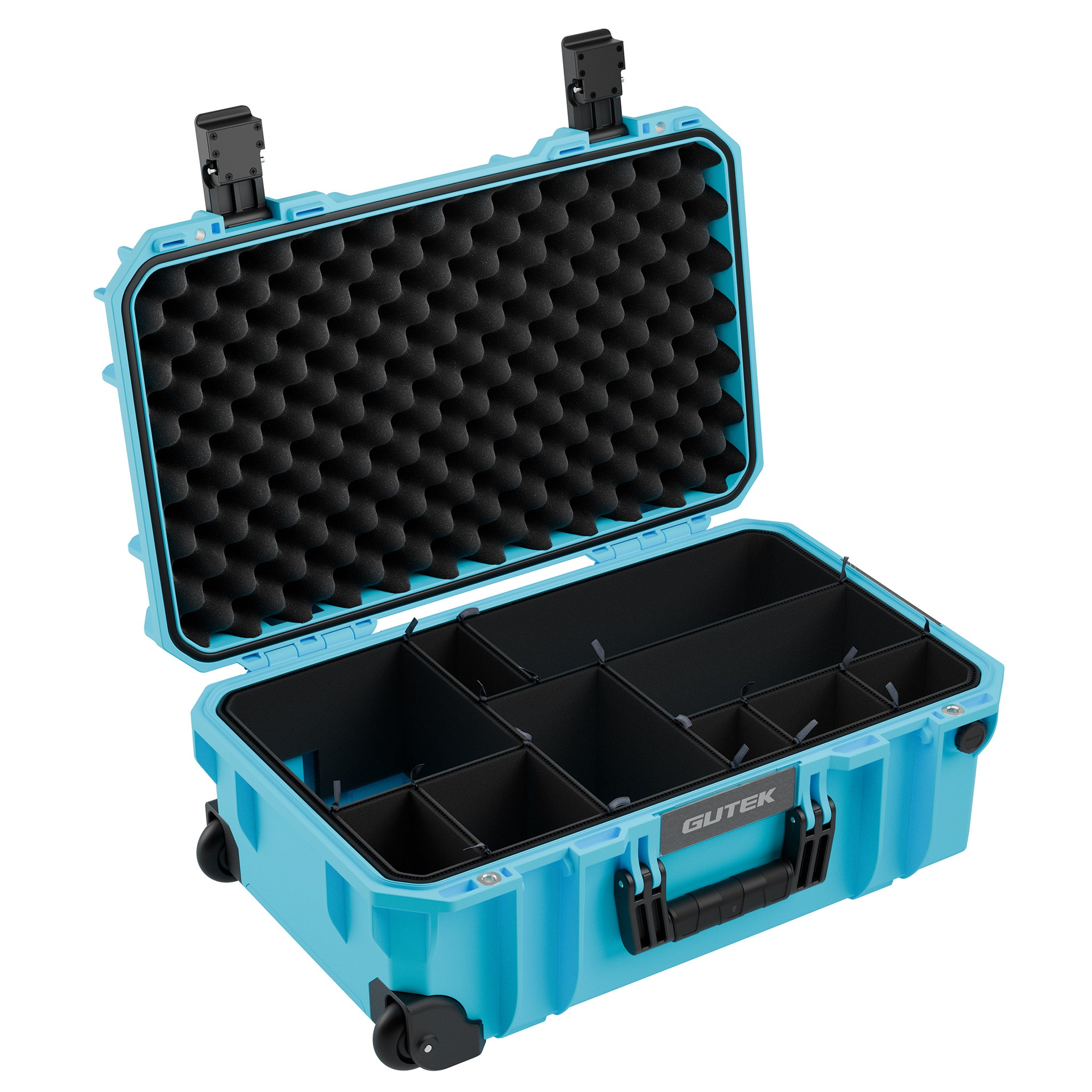 Твърд куфар с колелца GUTEK Tortoise T-300 Azure Blue - IP67